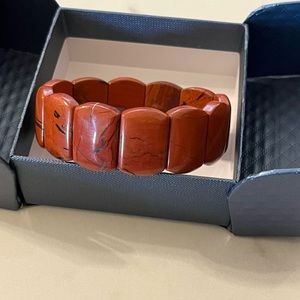 Beautiful Red Brick Jasper Handmade Beaded Stretch Bracelet